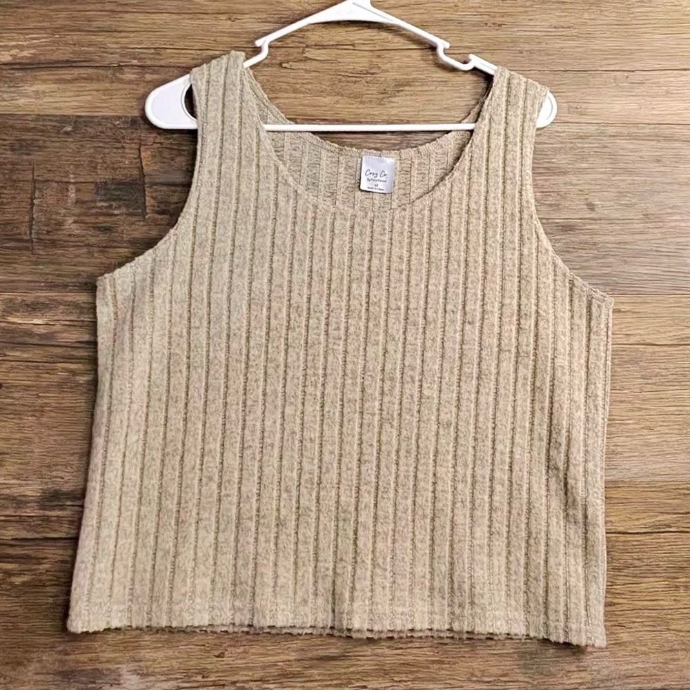 Cozy ConChic Ribbed Tan Tank Top - Picture 1 of 9